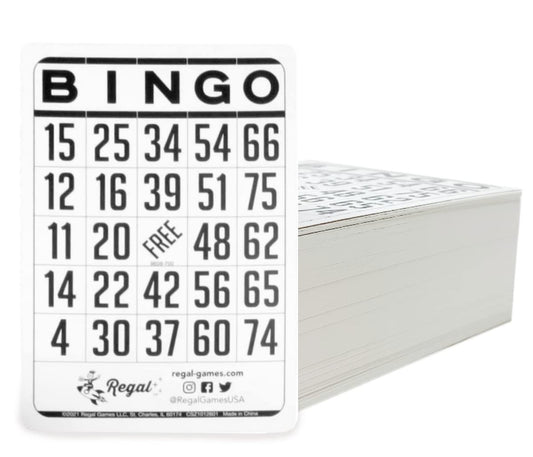 Regal Games Bingo Cards Deck with 200 cards, ideal for large family gatherings.