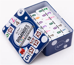 Close-up of colorful domino tiles highlighting durable finish for long-lasting fun.