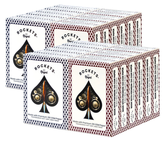 Regal Games Rockets bulk deck packaging for easy storage and quick setup during travel.