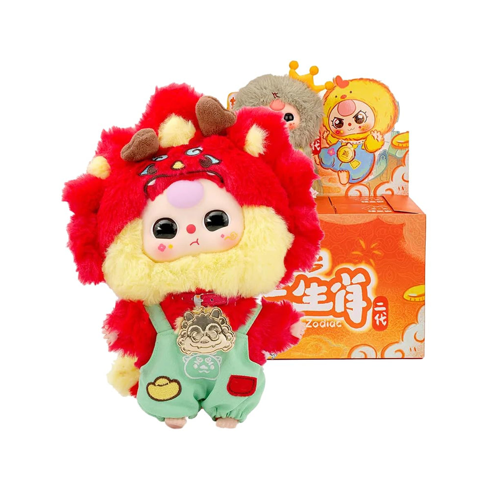 REIVIVORA Baby Three Twelve plush front view highlights vibrant zodiac characters for play and display.