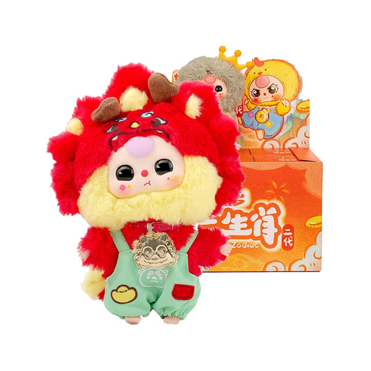 REIVIVORA Baby Three Twelve plush front view highlights vibrant zodiac characters for play and display.