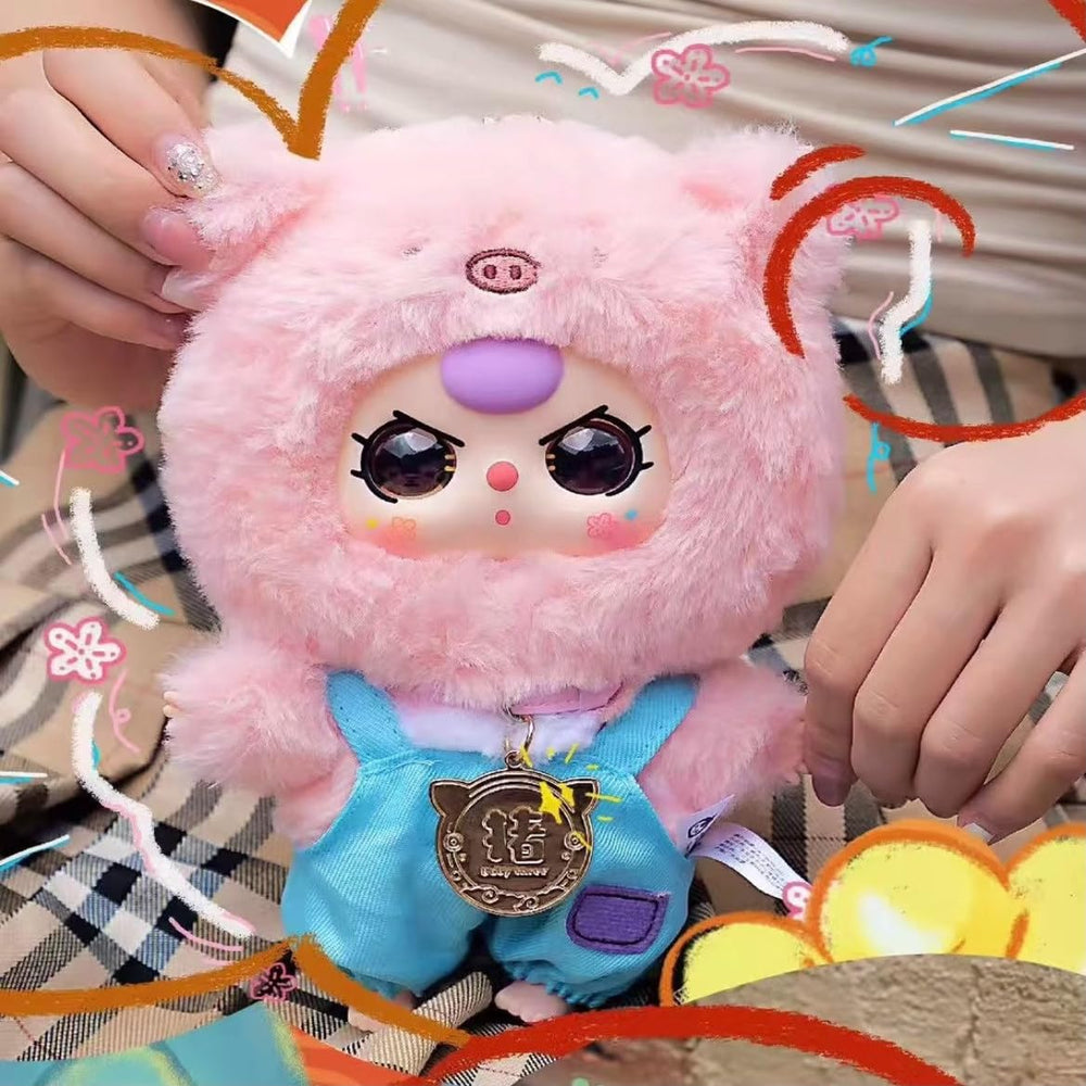 REIVIVORA Baby Three Twelve plush packaging angle shot highlights mystery element.