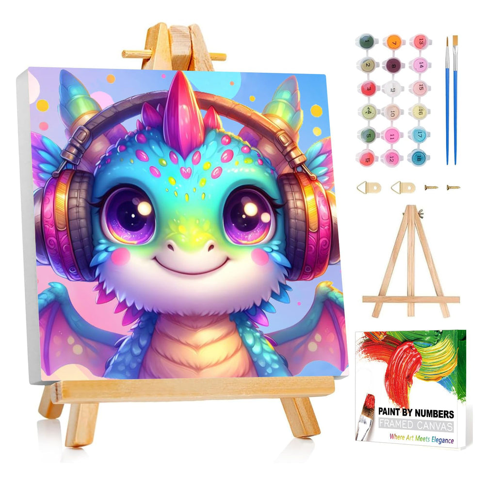 Reivworl dragon paint-by-numbers frame promotes focus during family art sessions.