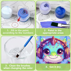 Reivworl dragon paint-by-numbers hooks for display and easy setup.