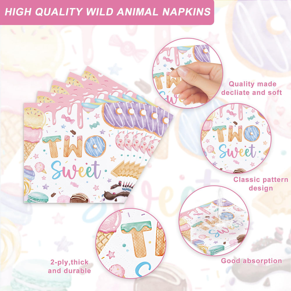 Rejoice Bunny Two Sweet napkins for quick cleanup and cohesive party theme