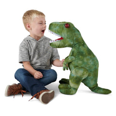 Relsy Talking 52cm T-Rex plush ready for cuddles and interactive storytelling with sound effects.