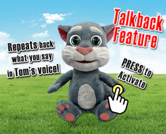 Relsy Talking Tom seated pose shows kid-friendly size for naps and stories
