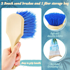Remerry beach sand remover brush green with ergonomic grip for beach cleanup