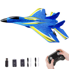 Remote Control Plane blue front view showing compact design for easy handling