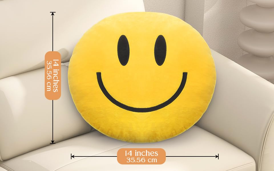 RENAMB Smiley Face Pillow features an easy-clean zip-and-wash cover.