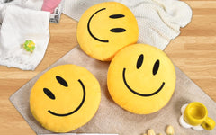 RENAMB Smiley Face Pillow 14x14 inches for kids' rooms and playful decor.