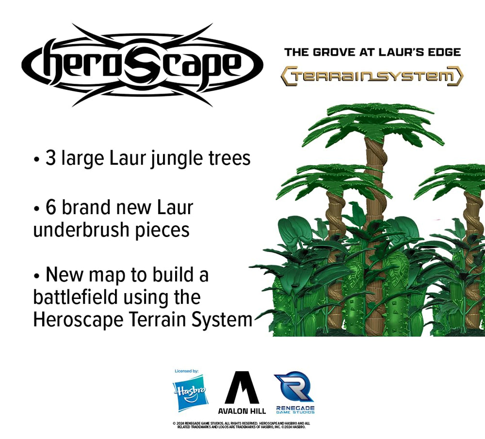 Renegade Heroscape Grove Laur's Edge battlefield layout enables quick setup and repeatable skirmishes.