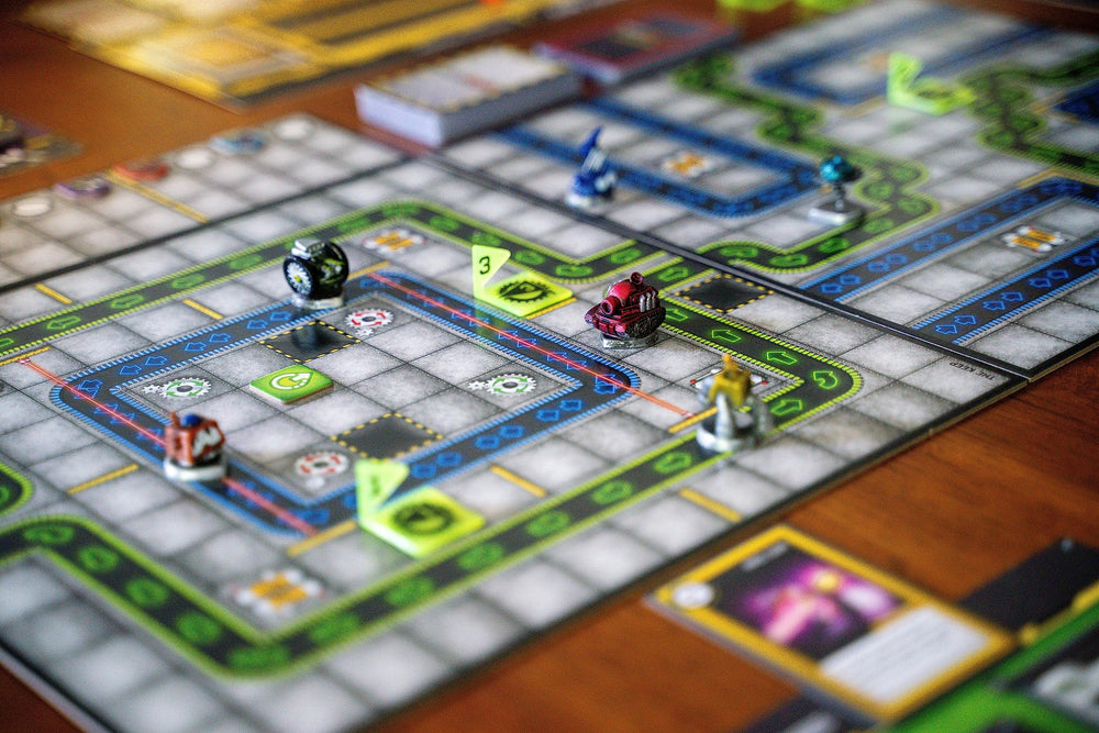 Renegade Robo Rally game night setup for groups of players