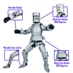 RENGNER assembled stop-motion knight figure ready for smooth animation