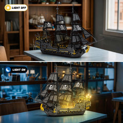 Reobrix Black Pearl ship with movable sails invites interactive building.