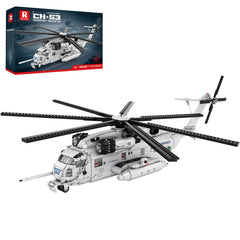 Reobrix CH-53 helicopter model with detailed display-ready build