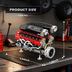 Reobrix V12 engine model detailed parts highlighting precision engineering