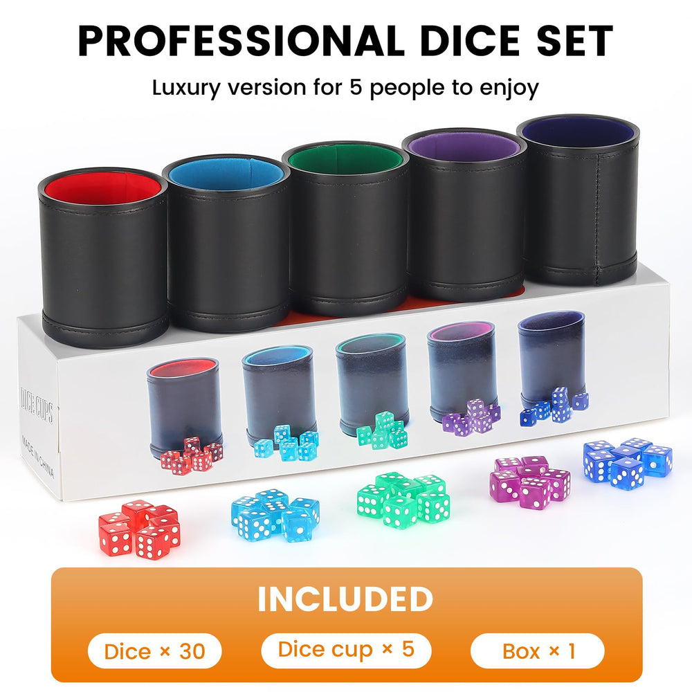 RERIVER dice cups with black leather exterior for durable, stylish gaming