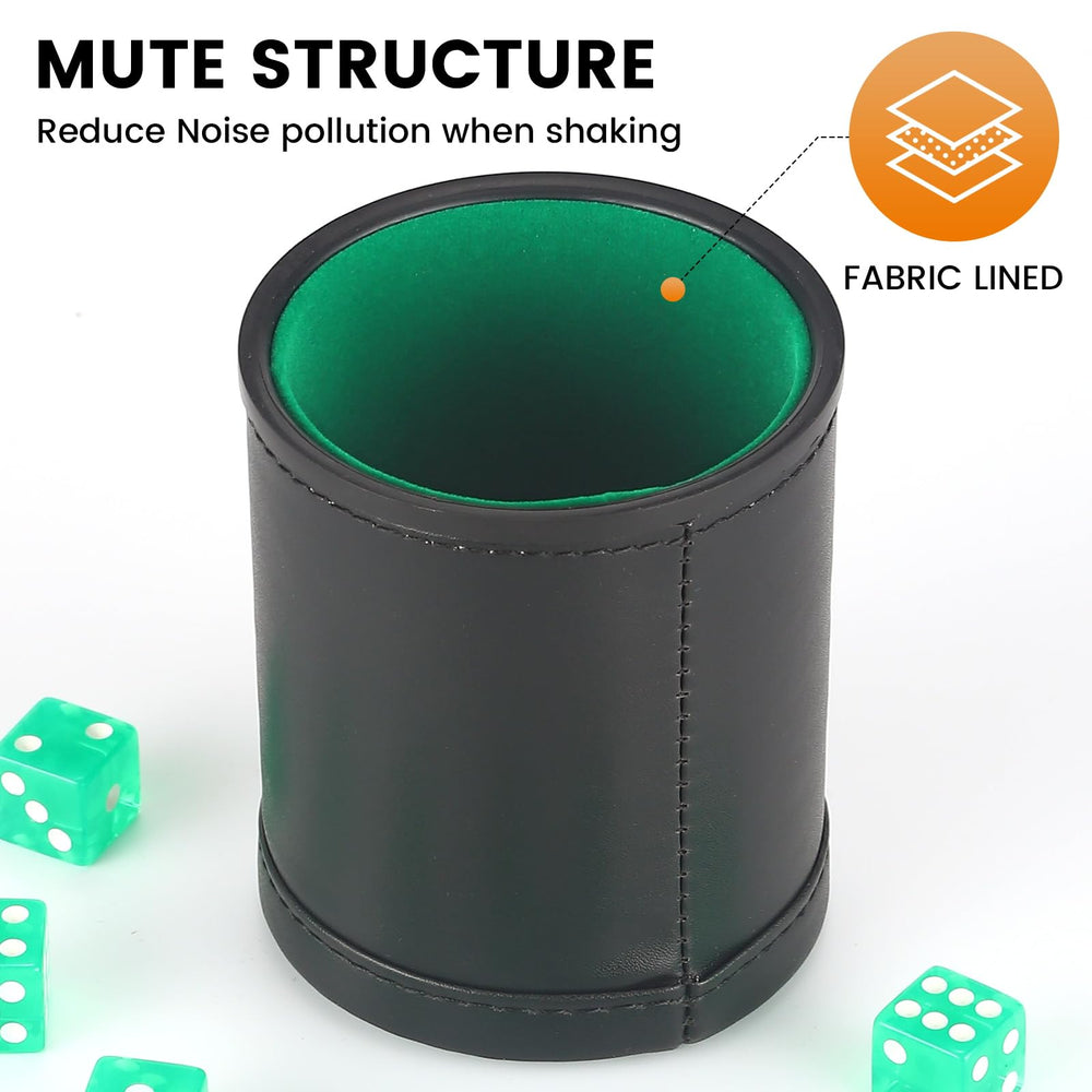 RERIVER soft felt lining dampens dice noise during shakes