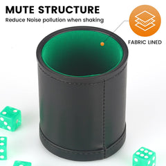 RERIVER soft felt lining dampens dice noise during shakes