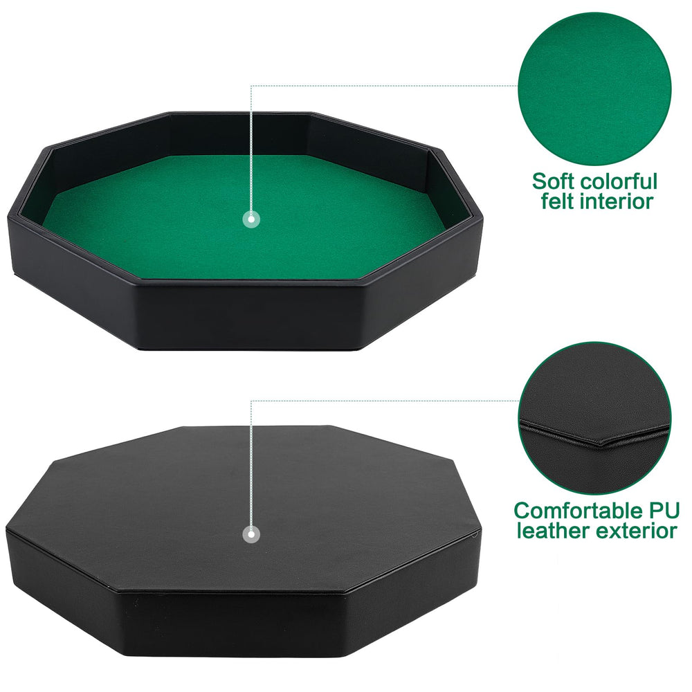 RERIVER dice tray PU leather outside for durable, premium feel