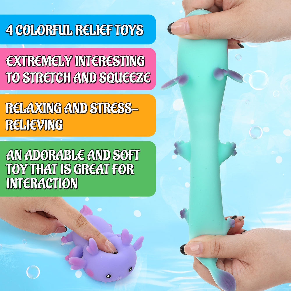 Reroaoi axolotl stress-relief toy in yellow, bright tactile tension-release for break-time refresh.