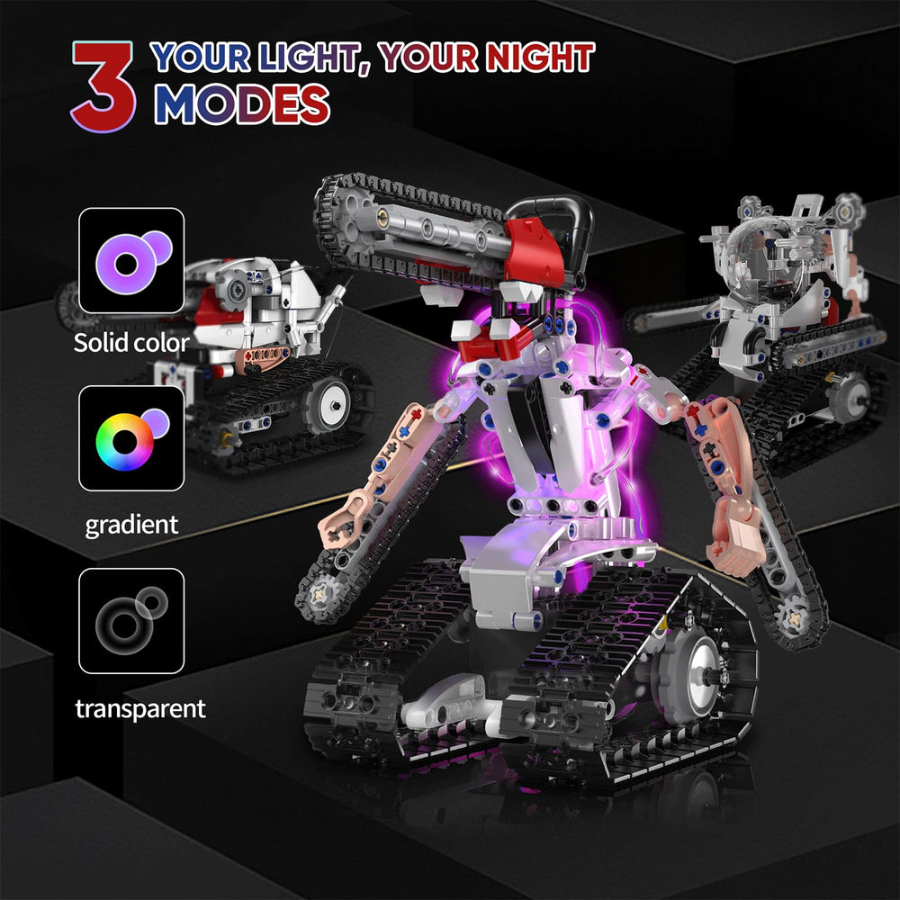 Resosese motorized RGB lights enhance role-play and visual feedback during builds.