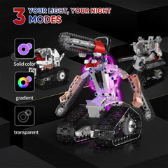 Resosese motorized RGB lights enhance role-play and visual feedback during builds.