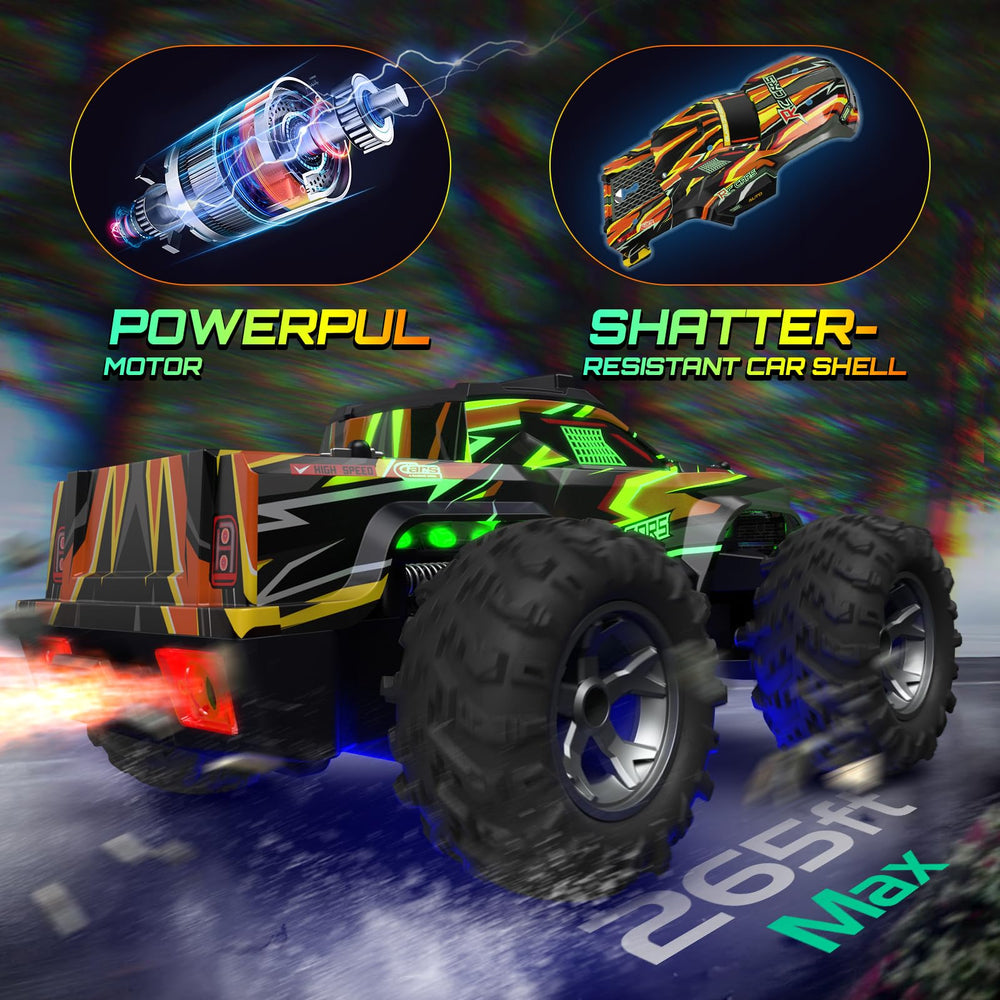 Resosese blue chassis lights illuminate the track with a sci-fi feel