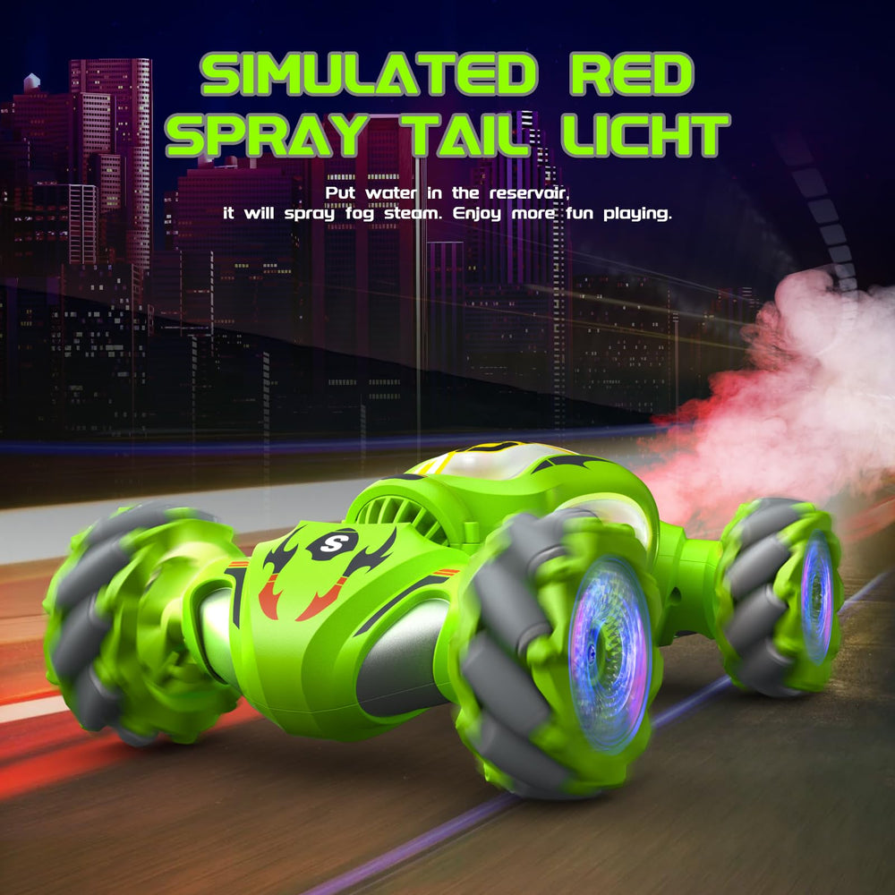 Resosese RC stunt car with gesture control watch enables hands-free steering for fun sessions.