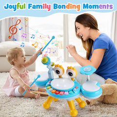 Resosese Toddlers Drum Set two sticks included for rhythm practice.