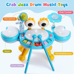 Resosese Toddlers Drum Set cymbal close-up with soft lights for sensory engagement.