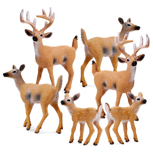 RESTCLOUD deer figurines topper collection with natural woodland coloring for cake and display