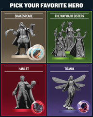 Restoration Games Unmatched Slings and Arrows Globe Theatre battlefield map with thematic zones