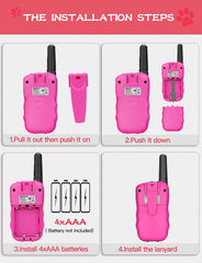 Retevis RA18 pink ergonomic design fits small hands for comfortable use.