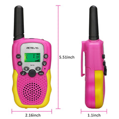 Retevis RA18 pink two-pack box highlighting family gifting value.