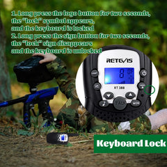 Retevis RT388 with adjustable volume for clear sound in busy settings