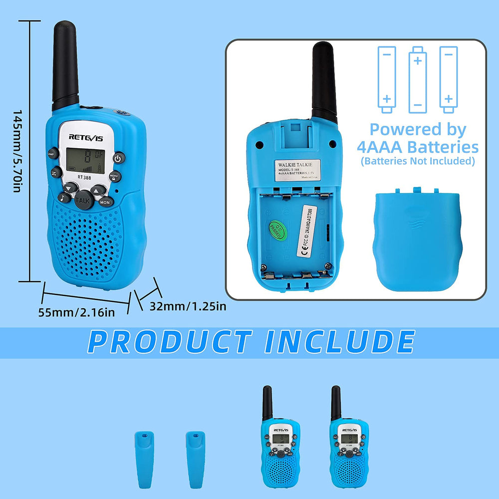 Retevis RT388 two-pack blue ideal for siblings' adventures