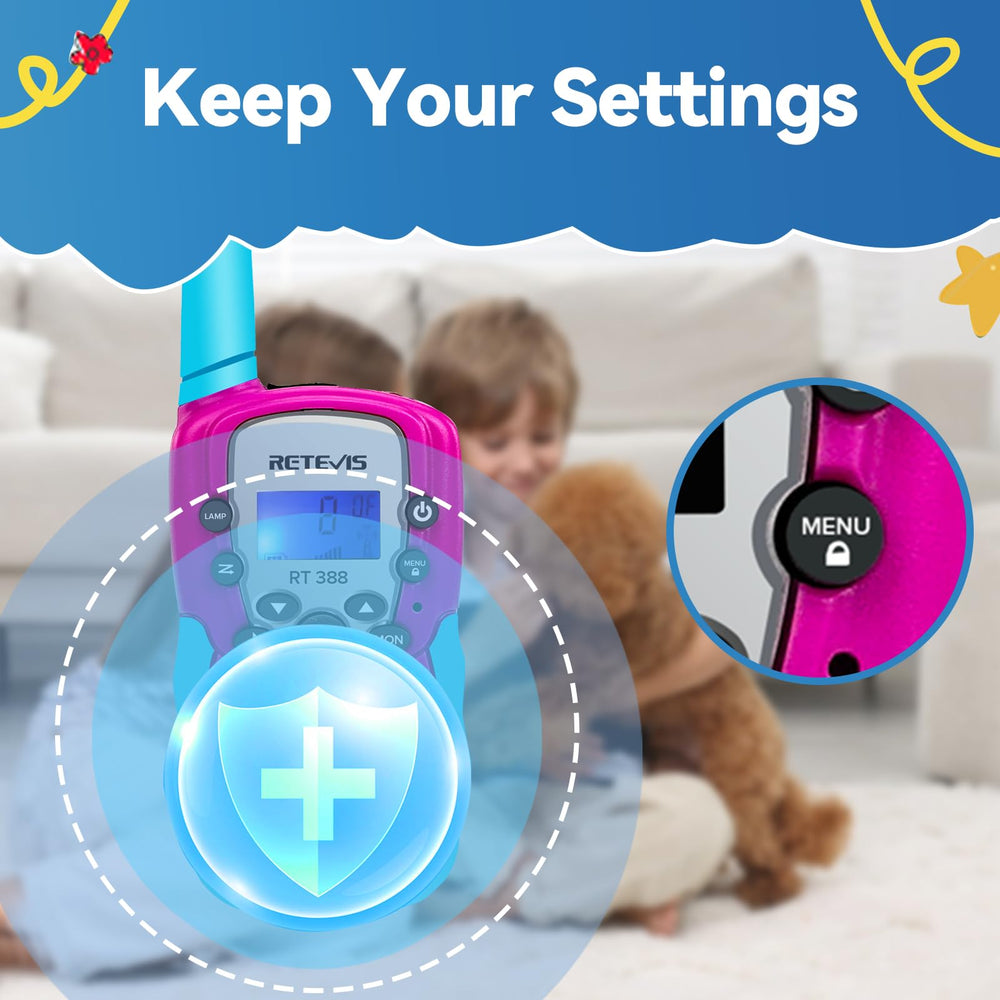 Retevis RT388 VOX function enabled for hands-free communication during play.