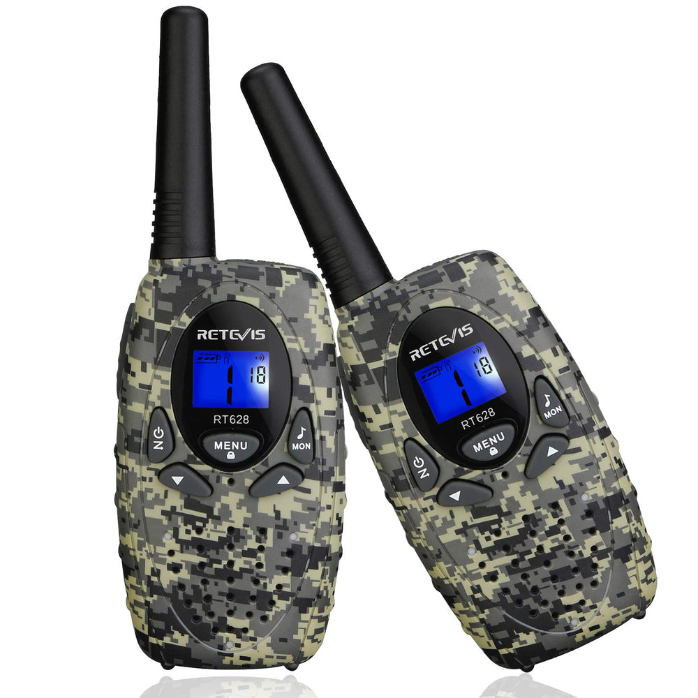 Retevis RT628 camo kids walkie talkies, 2-pack for outdoor play