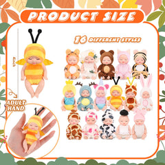 Retrowavy mini reborn doll wearing cat-pattern clothes supports storytelling adventures