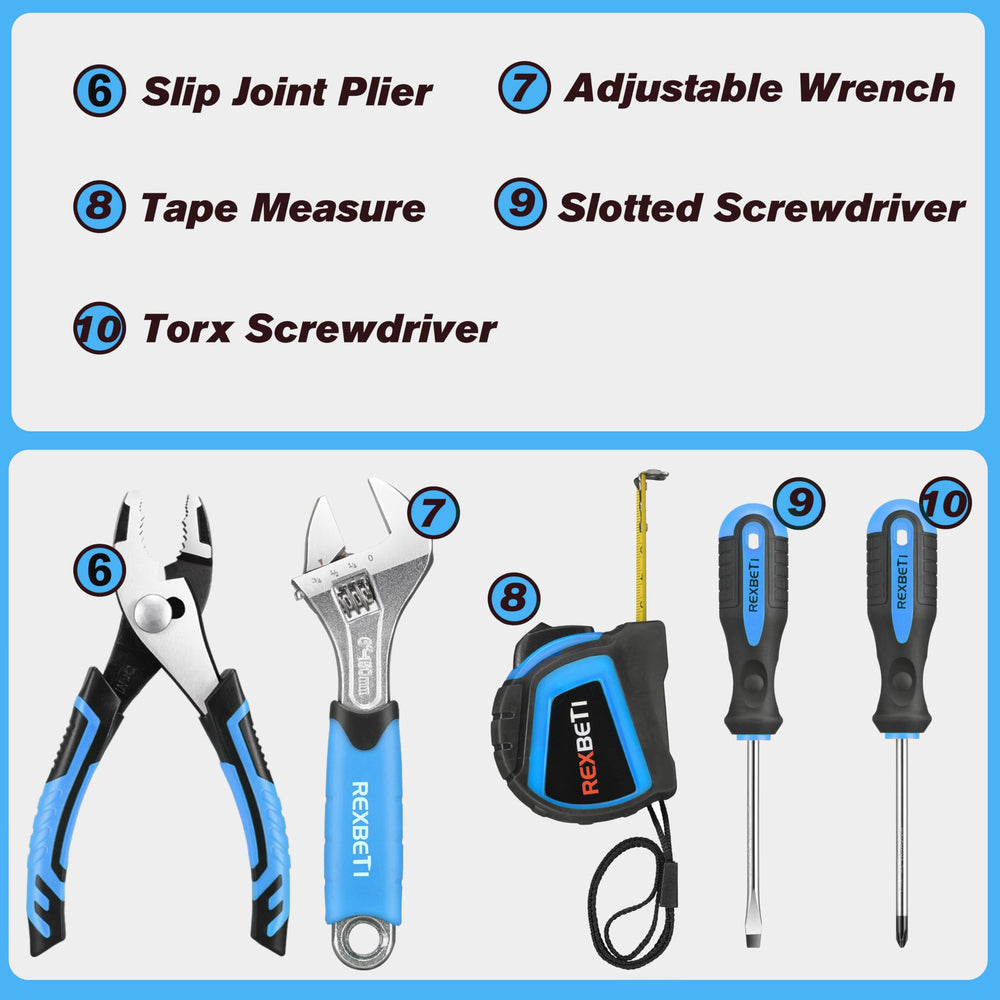 REXBETI hammer and pliers designed for small hands in the kit.