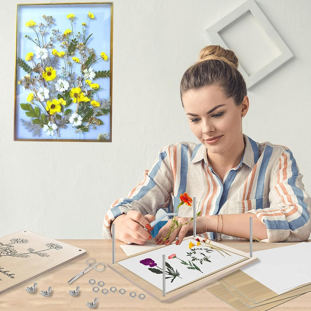 Rhykoka flower press sturdy-wood design for on-the-go crafting