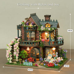 RHZN dollhouse kit assembly scene with clear step-by-step guidance