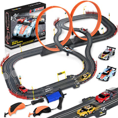 RIANEAN slot car track 2in1 dual race enables versatile layouts for home racing fun and family play.