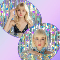 Ricawa tinsel foil fringe curtain iridescent adds dramatic backdrop