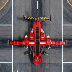 RiceBlock fire rescue plane water-drop image highlights interactive water-element play.