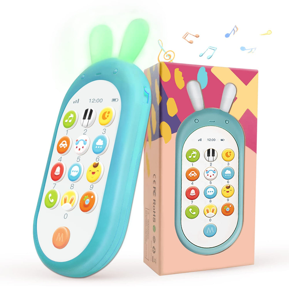 Richgv baby phone with 12 learning modes and colorful buttons for early learning.