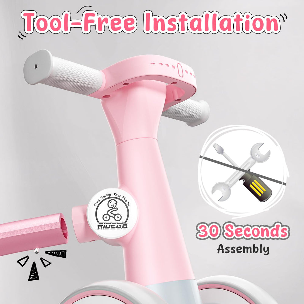 Ridego 135-degree steering safety design for stable toddlers