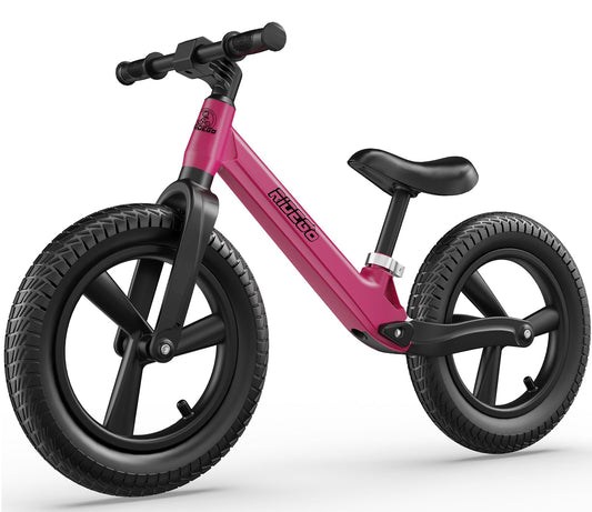 Ridego 14-inch balance bike side view showing beginner-friendly design for quick balance gains.